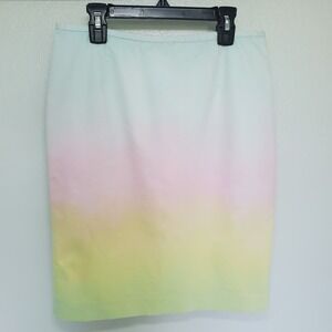 Calvin Klein Pastel Ombre Pencil Skirt Womens 8P Rainbow Whimsy MLP Soft Girl